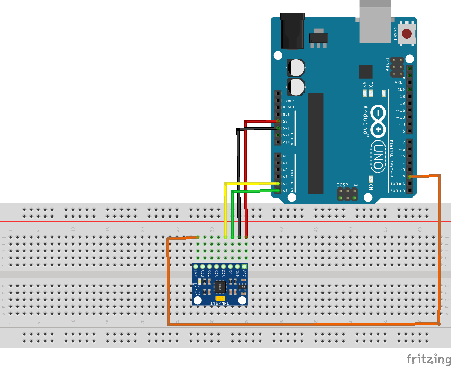 راه اندازی و تست ماژول MPU6050