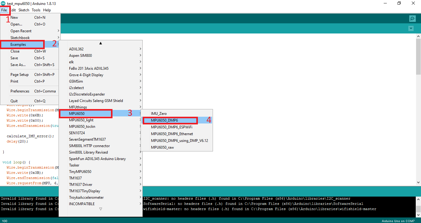 تست و کنترل مدل سه بعدی با mpu6050