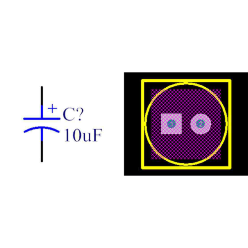 فوت پرینت خازن الکترولیتی 2.5-6x7