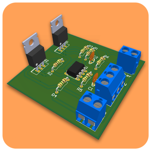 مدار امپلی فایر صوتی 10 وات با استفاده از Op-Amp و ترانزیستورهای قدرت