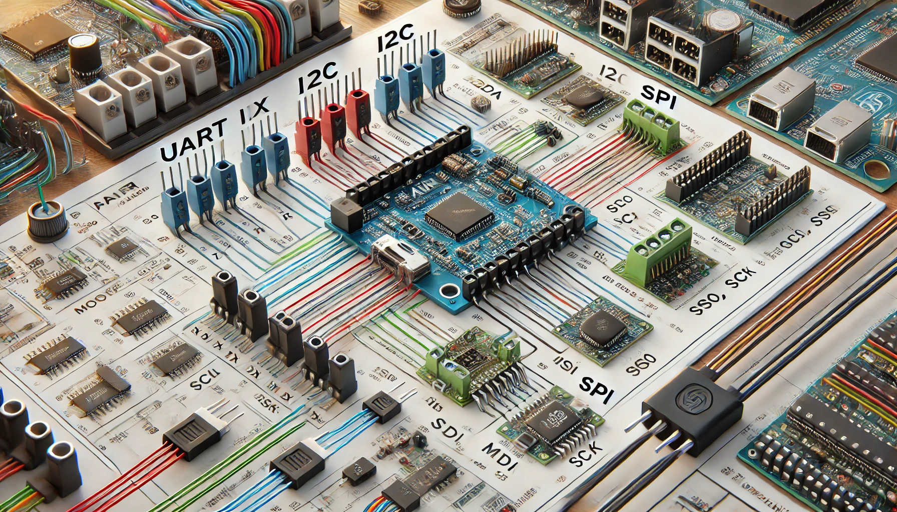 آموزش و مقایسه پروتکل‌های UART، I2C و SPI در میکروکنترلر های AVR